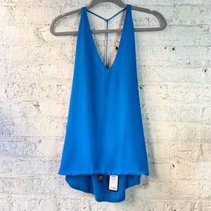 Brand new Akira electric blue t strap tank